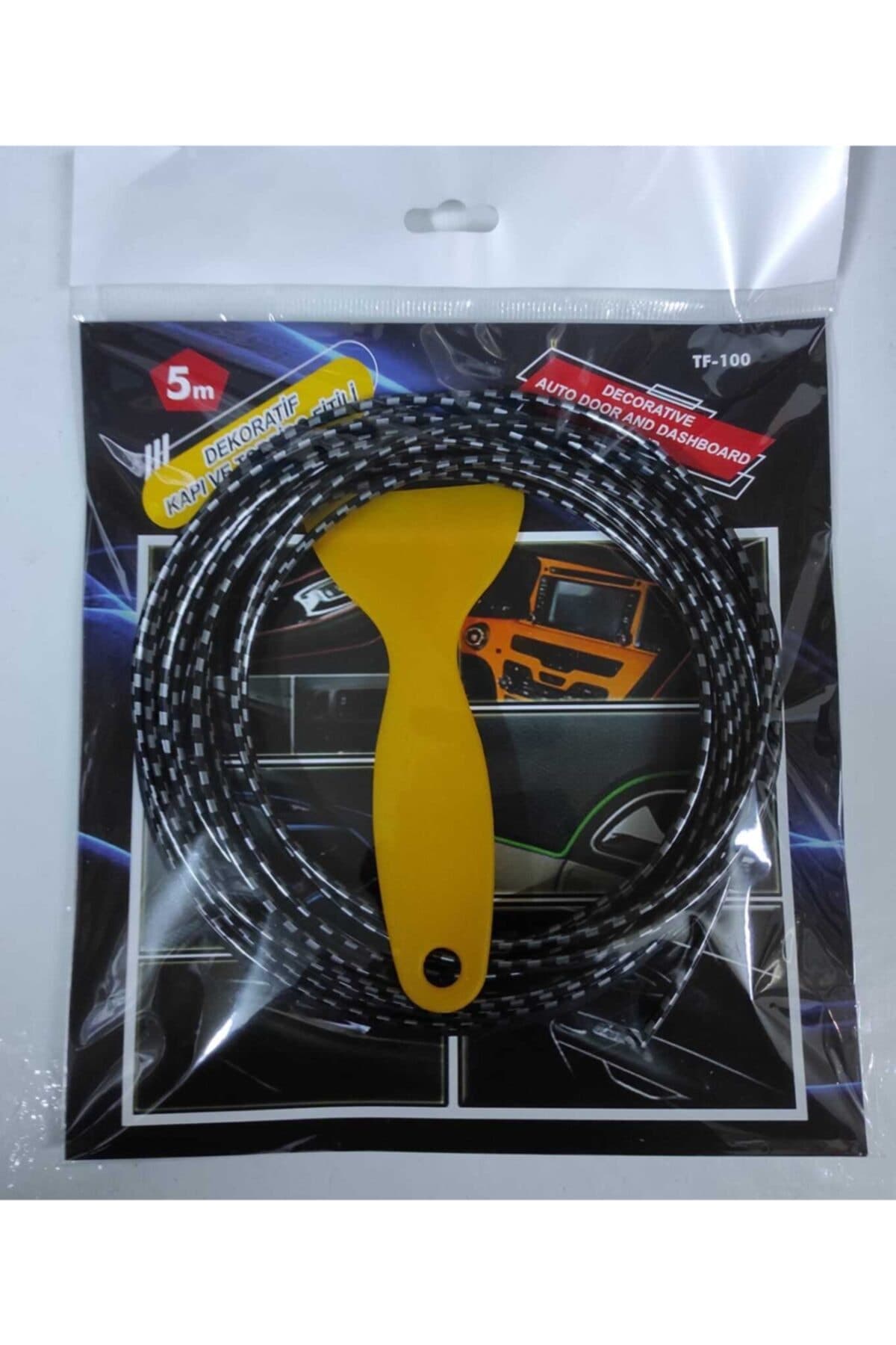 Fitilli Torpido İp Şerit Gri Damalı 5 Metre – Işıksız İp Neon