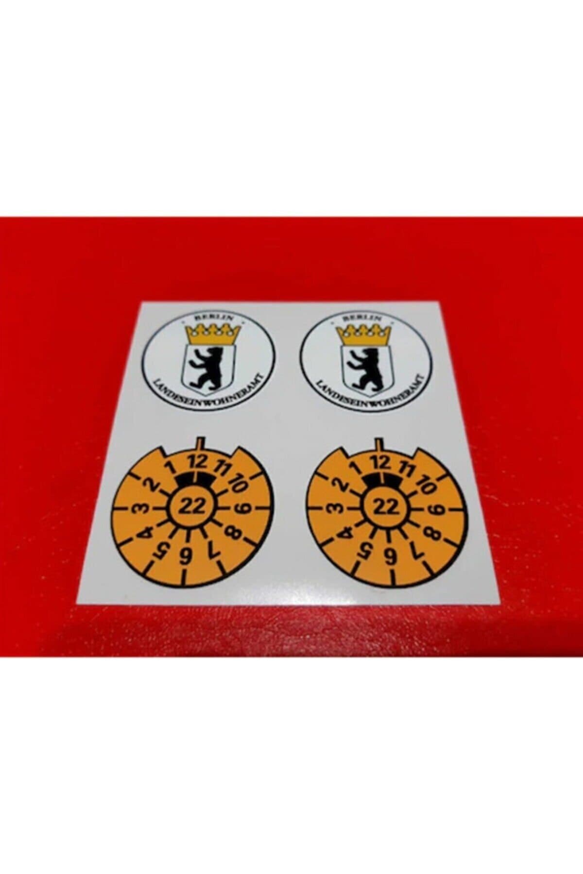 Berlin Bayraklı Plaka Pulu Sticker 4'lü – 2 Bayrak, 2 Pul