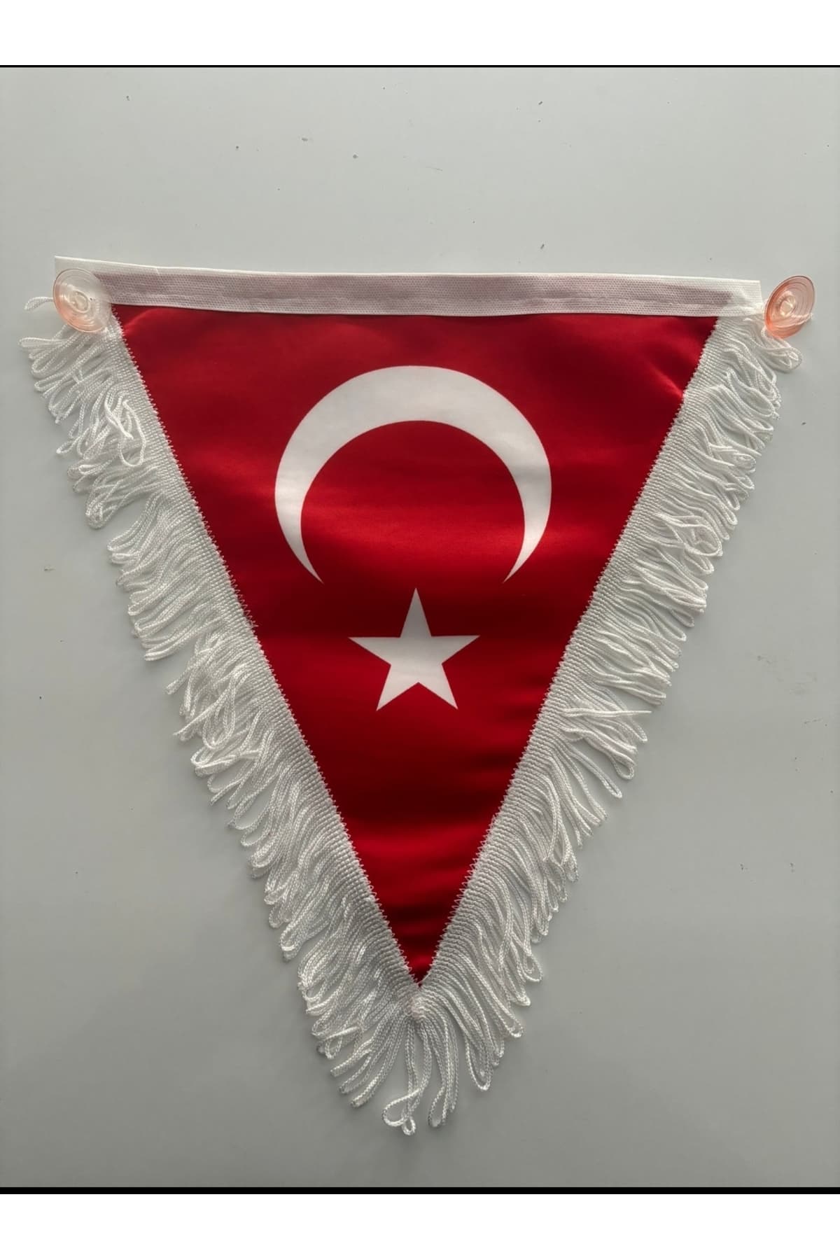 Püsküllü Büyük Boy Araç Bayrağı Çift Vantuzlu – Çift Taraflı