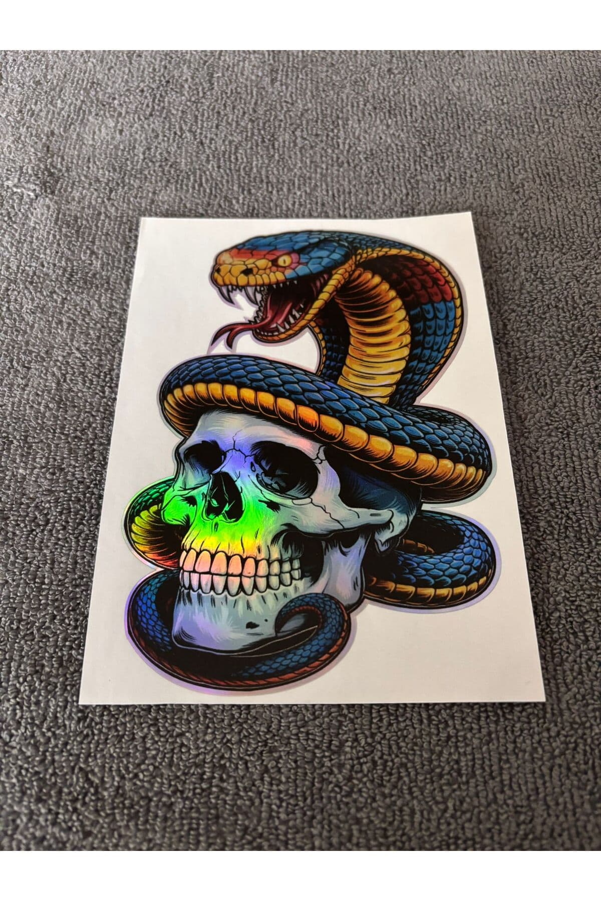 Kuru Kafa Sticker Hologramlı Beyaz (15x9 cm)