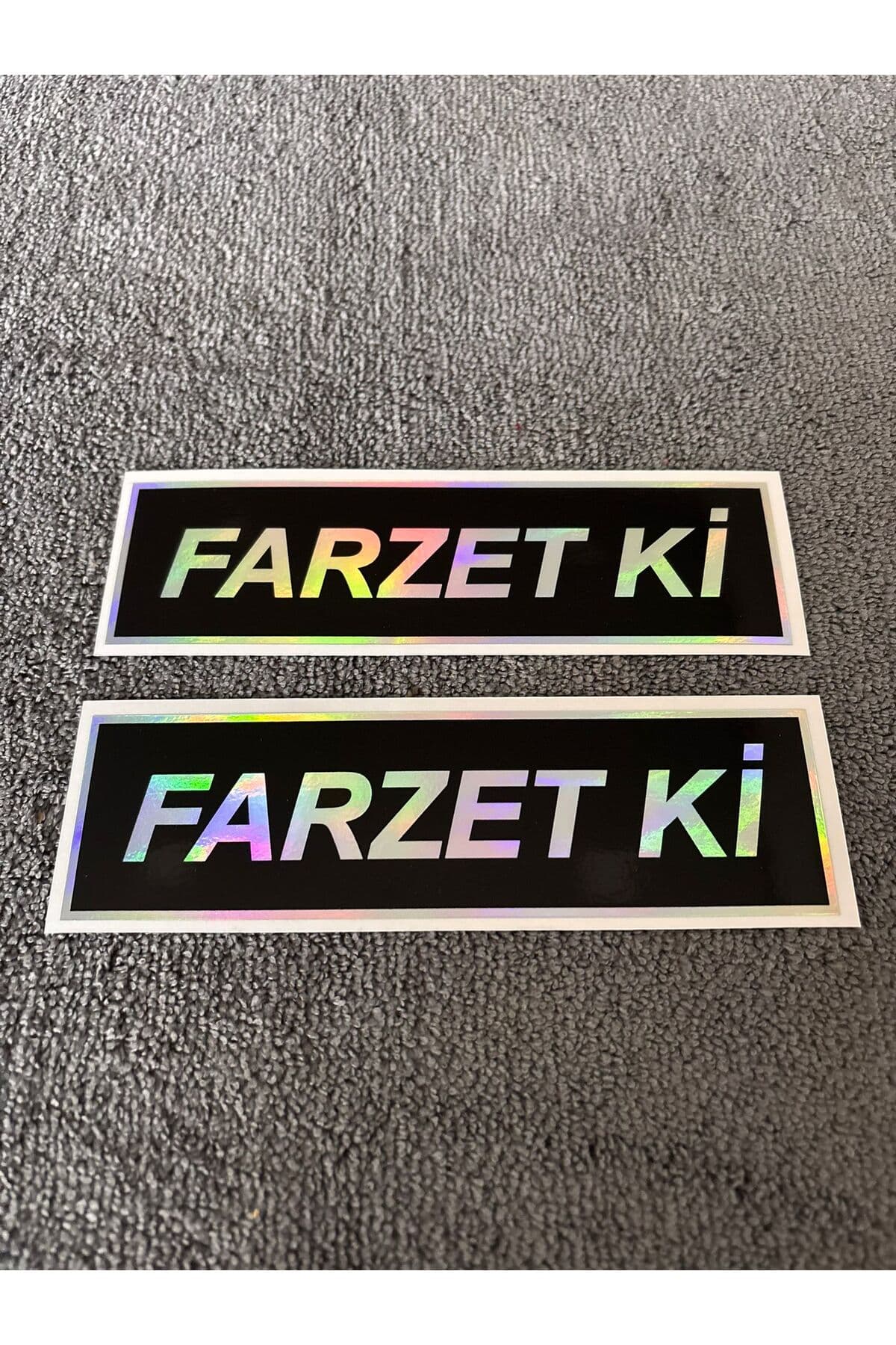 Farzetki Sticker Hologramlı Siyah 2 Adet (4x14,5 cm)