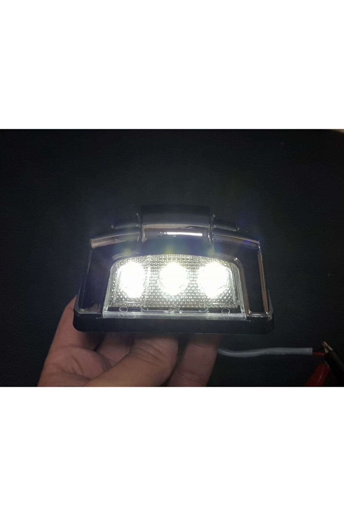 LED'li Krom Plaka Lambası Sağ-Sol Takım 11x6 cm – 12-24 V