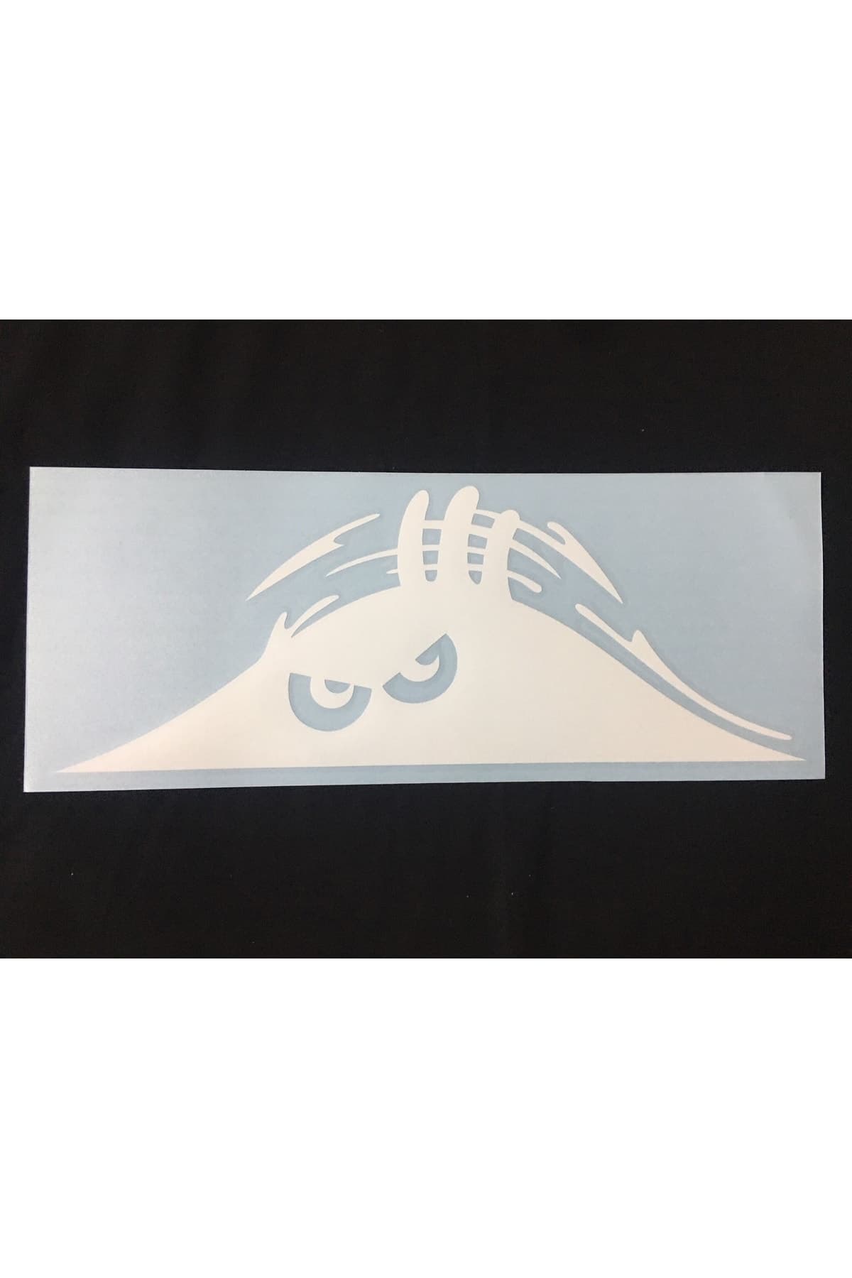 Sert Bakan Göz Sticker Beyaz (30x12 cm) – Vinil