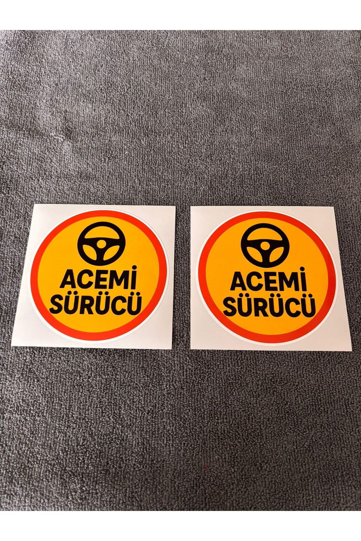 Acemi Sürücü Sticker Sarı 2 Adet – Dıştan Yapıştırma
