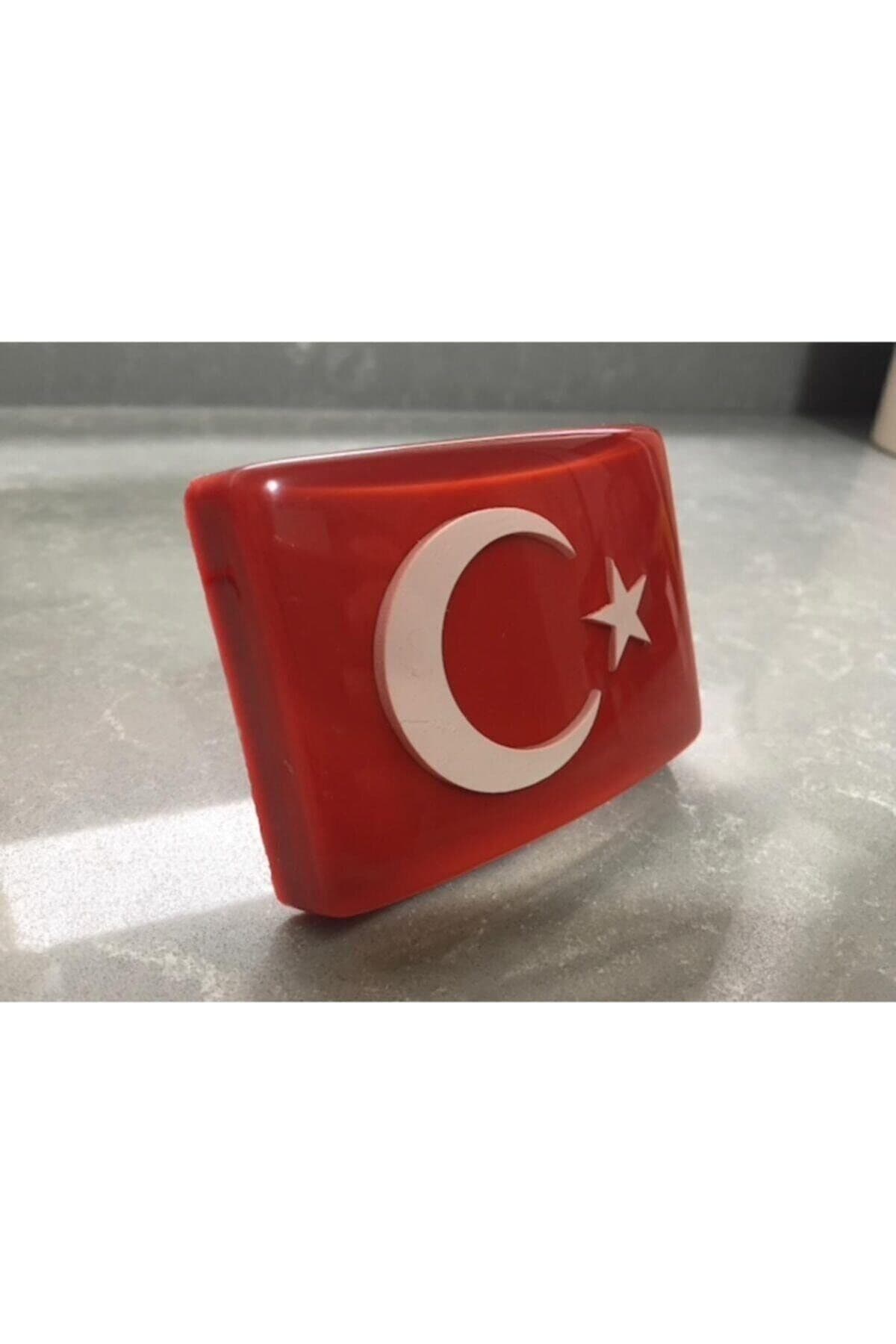 Türk Bayraklı Vidalı Panjur Arması Kırmızı 5,5x8 cm