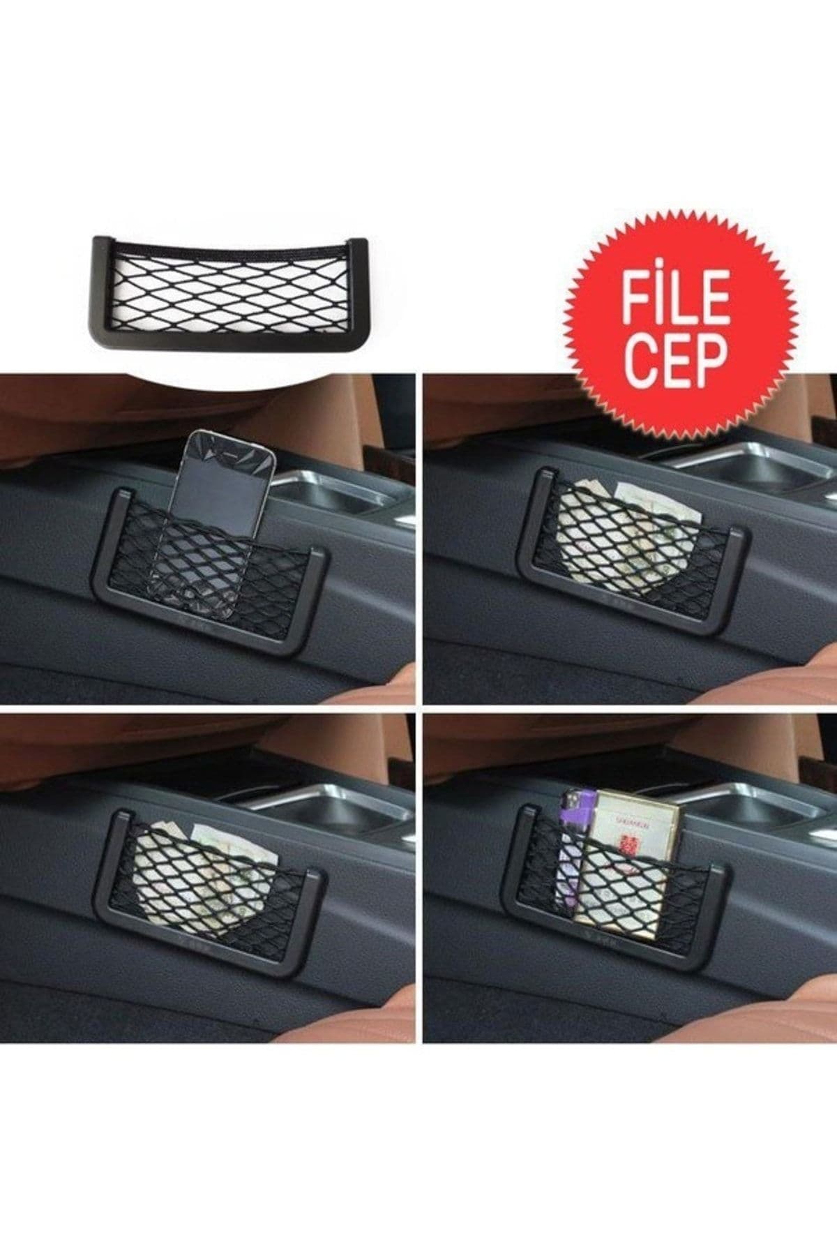 Torpidoya Yapışan Fileli Telefon Tutucu Büyük Boy (20x9 cm)