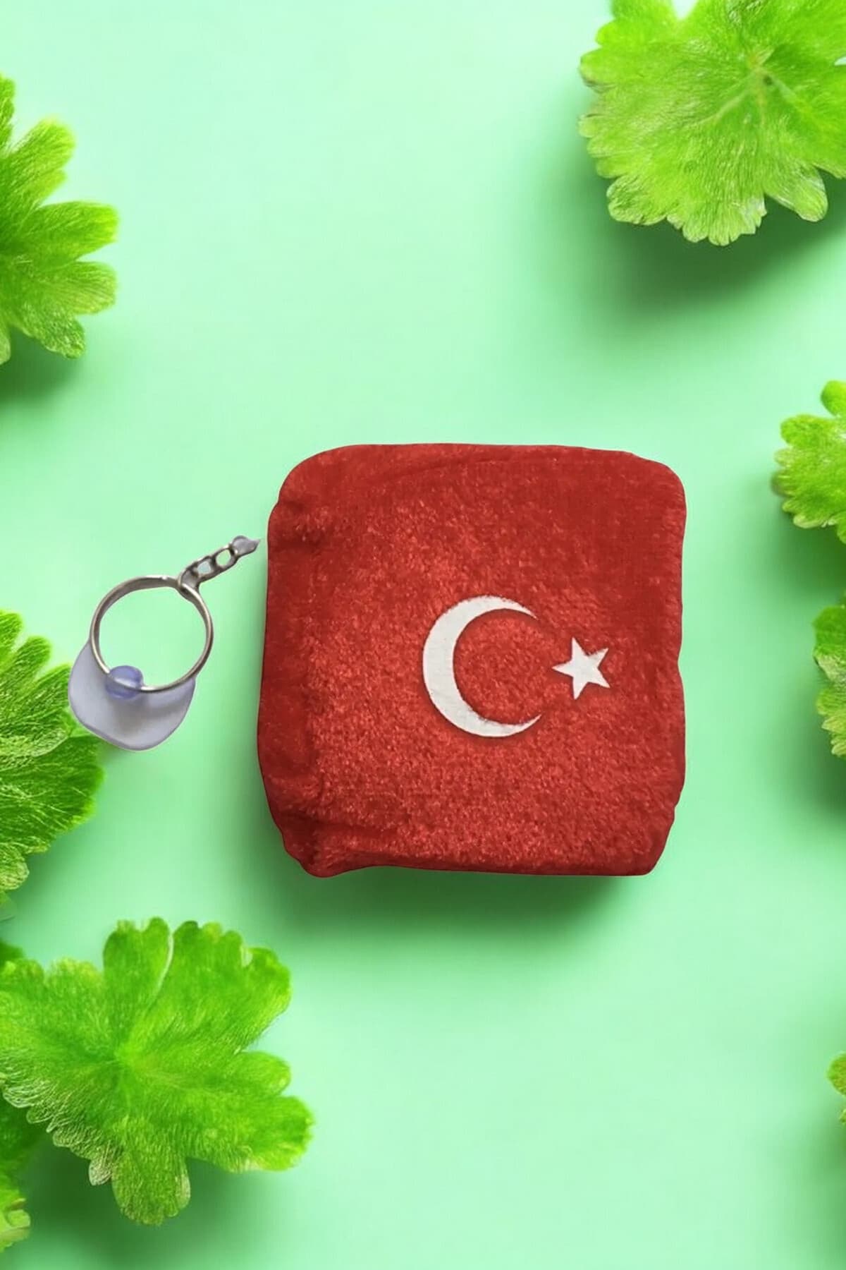 Ay Yıldızlı Vantuzlu Küp Zar Ayna Süsü Peluş 6x6 cm