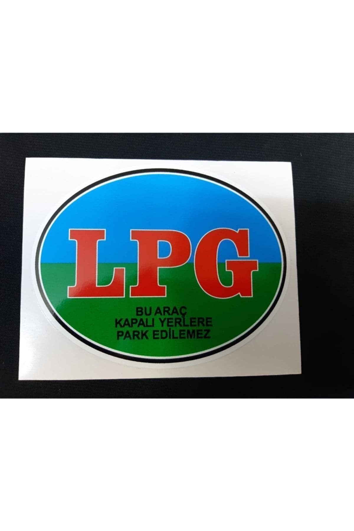 LPG Mevcut Uyarı Sticker Kırmızı (12x10 cm) – Vinil