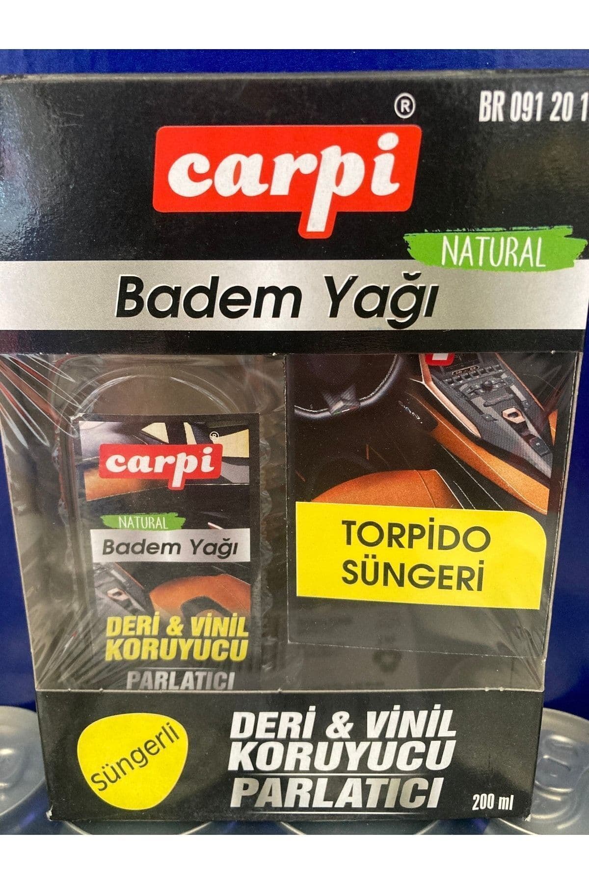 Deri Koruyucu Torpido Parlatıcı Badem Yağlı Süngerli Set 200 ml
