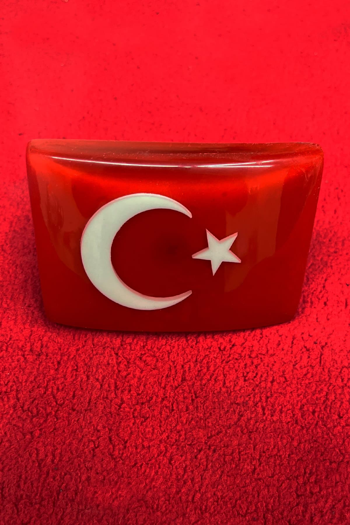 Türk Bayraklı Panjur Arması Sarı 8,5x6 cm – Vidalı, Yerli Üretim