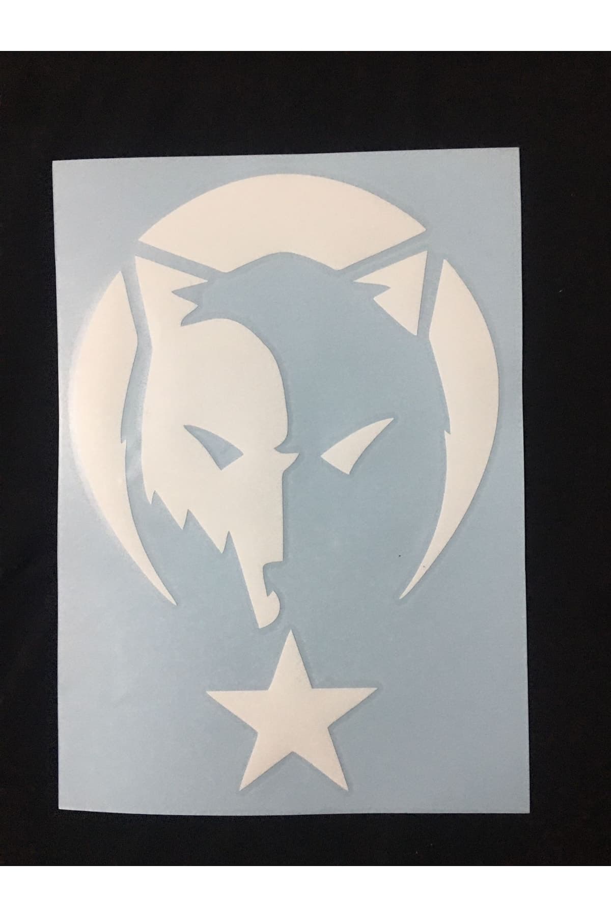 Göktürk Türk Kurt Sticker Beyaz (14x20 cm) – Vinil