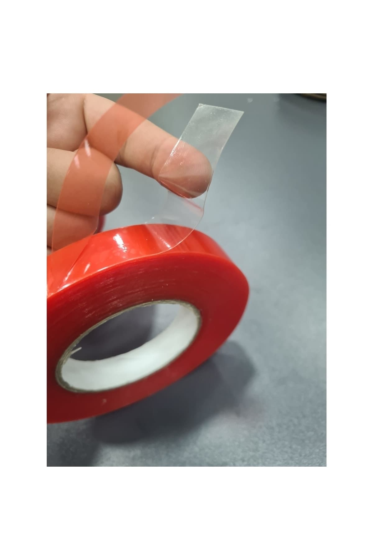 Çift Taraflı Silikonize Köpük Bant 15 mm x 5 m – Kırmızı Astarlı